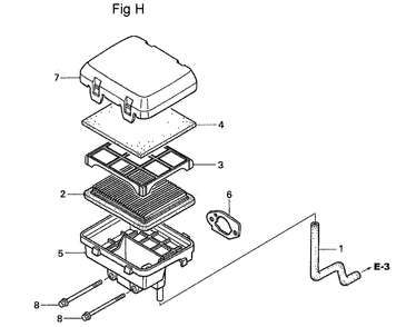 Fig-8 Diagram and Parts List for GS160LA Type QHAF Honda Engine