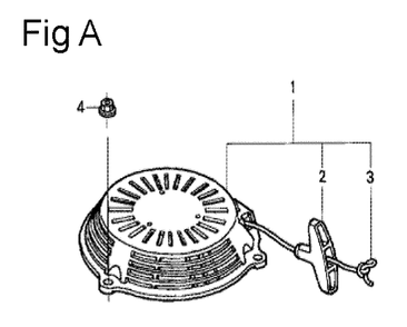 Fig-1 Diagram and Parts List for GSV190A Type A3TE Honda Engine