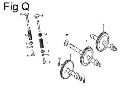 Fig-17 Diagram and Parts List for G100 Type Q Honda Engine
