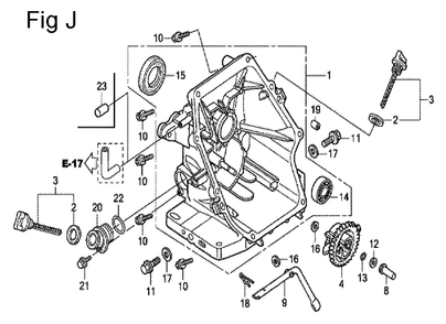 Fig-10 Diagram and Parts List for GC135 Type QHU Honda Engine
