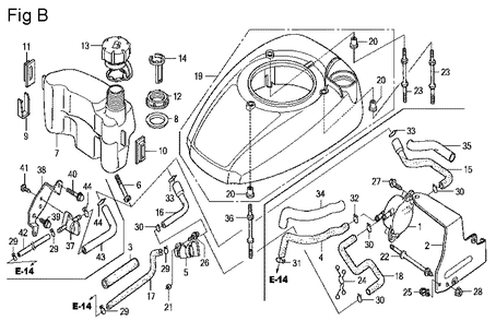 Fig-2 Diagram and Parts List for GCV160LA Type R3A Honda Engine