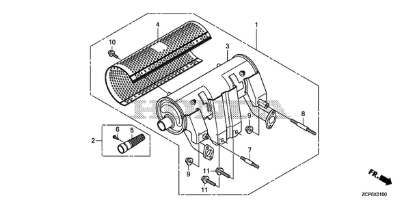Muffler Kit (High-R.) Diagram and Parts List for GX630RHX (Type TDCC)(GCAMH-2000001-9999999) Honda Engine