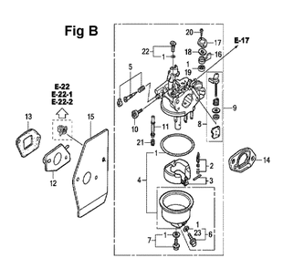 Fig-7 Diagram and Parts List for GXV160UH2 Type N45 Honda Engine