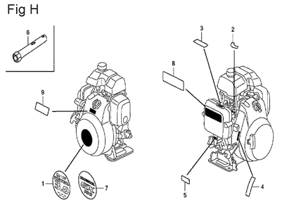 Fig-8 Diagram and Parts List for GX100U Type VE3 Honda Engine