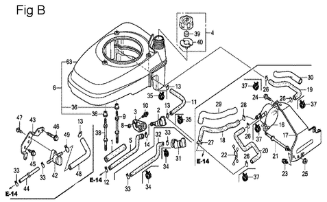 Fig-2 Diagram and Parts List for GCV160 Type A2R Honda Engine