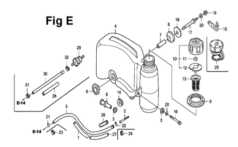 Fig-12 Diagram and Parts List for GXV160UH2 Type N55 Honda Engine