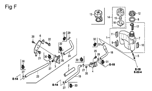 Fig-6 Diagram and Parts List for GCV160LA0 Type N7A1 Honda Engine