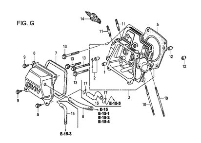 Fig-7 Diagram and Parts List for GX120T1 Type QH26 Honda Engine