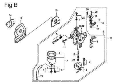 Fig-2 Diagram and Parts List for GX100U Type SE Honda Engine