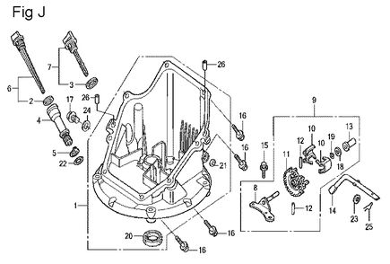 Fig-10 Diagram and Parts List for GCV160LA Type S3H Honda Engine