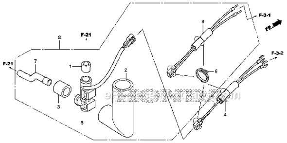 Breather Heater Diagram and Parts List for EU1000IK1 AN Honda Generator