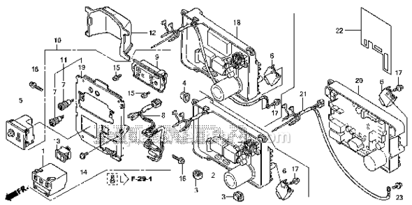 Control Panel 1 Diagram and Parts List for EU1000I AN Honda Generator