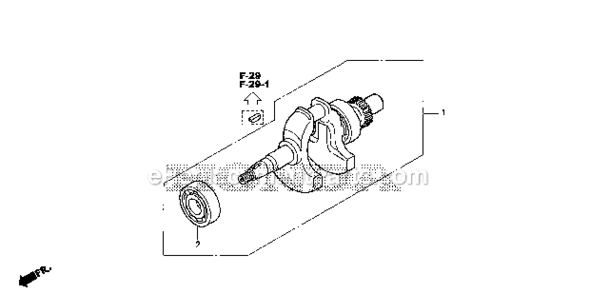 Crankshaft Diagram and Parts List for EU1000I AN Honda Generator