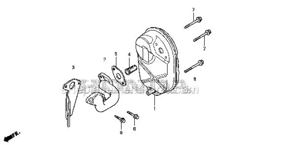 Muffler Diagram and Parts List for EU1000I A2A Honda Generator