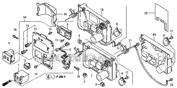 Control Panel 1 Diagram and Parts List for EU1000I A2A Honda Generator