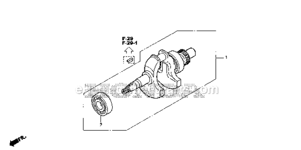 Crankshaft Diagram and Parts List for EU1000I A2A Honda Generator