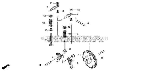Camshaft Diagram and Parts List for EU1000I A2B Honda Generator