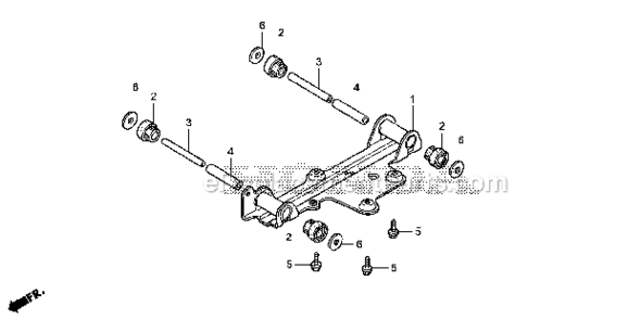 Engine Bed Diagram and Parts List for EU1000I AN Honda Generator