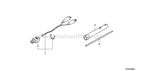 Charge Cord  Receptacle Plug  Tools Diagram and Parts List for EU2000IK1 AC1 Honda Generator