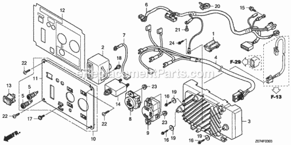 Control Panel (Eu2000Ik1) (Ac1An1) Diagram and Parts List for EU2000IK1 AC1 Honda Generator