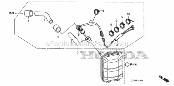 Breather Heater Diagram and Parts List for EU3000IS1 A Honda Generator