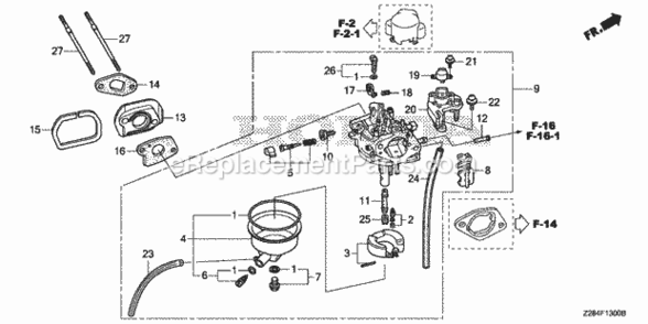 Carburetor Diagram and Parts List for EU3000I AN8 Honda Generator