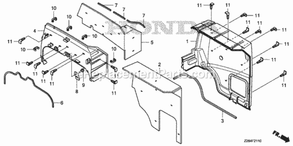 Part Location Diagram of 50128-Z28-000 Honda Bracket, Stopper