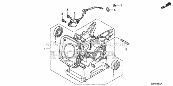 Part Location Diagram of 91201-Z0T-801 Honda Oil Seal-25x41x6
