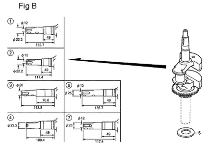 Fig-2 Diagram and Parts List for GSV190A Type A1C Honda Engine