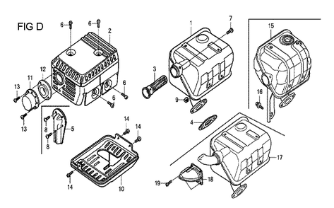 Fig-4 Diagram and Parts List for GX120T1 Type QX Honda Engine