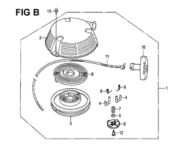 Fig-14 Diagram and Parts List for GXV160H2 Type SFC Honda Engine