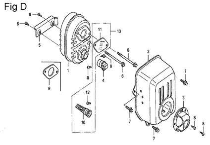 Fig-4 Diagram and Parts List for GC135 Type VXC Honda Engine