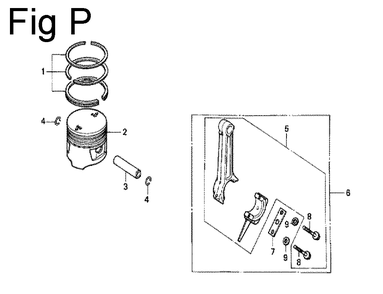 Fig-16 Diagram and Parts List for G100 Type Q Honda Engine