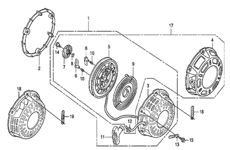 Fig-0 Diagram and Parts List for GX200 Type LH Honda Engine