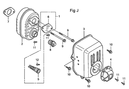 Fig-10 Diagram and Parts List for GC160LA Type QBC Honda Engine
