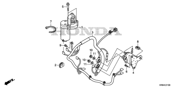 Starter Motor Diagram and Parts List for HRN216 (Type  VLAA)(MANA-1000001 - 9999999) Honda Lawn Mower