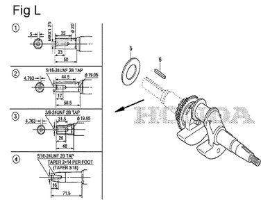 Fig-12 Diagram and Parts List for GS190A Type VXU Honda Engine