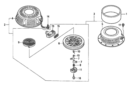 Fig-0 Diagram and Parts List for GXV340K2 Type DP2 Honda Engine
