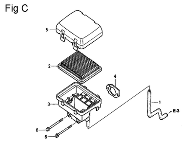 Fig-3 Diagram and Parts List for GC135 Type QHE Honda Engine