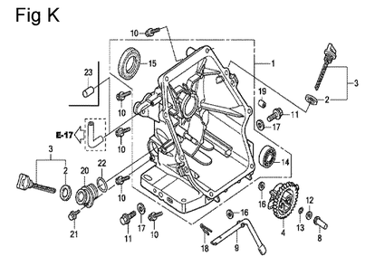 Fig-11 Diagram and Parts List for GC135 Type VXD Honda Engine