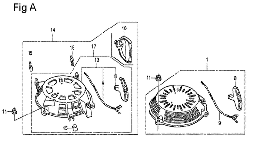 Fig-1 Diagram and Parts List for GCV160LA0 Type S1M Honda Engine