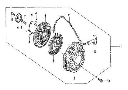 Fig-0 Diagram and Parts List for GX120U1 Type KRR4 Honda Engine