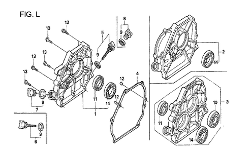 Fig-9 Diagram and Parts List for GX160U1 Type QCL Honda Engine