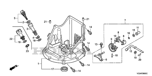 Oil Pan Diagram and Parts List for HRS216K6 (Type  PKAA)(MZBZ-1000001 - 9999999) Honda Lawn Mower