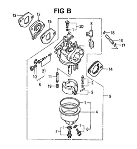 Fig-5 Diagram and Parts List for GXV140 Type N1U Honda Engine