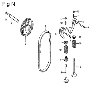 Fig-14 Diagram and Parts List for GS190A Type VXE9 Honda Engine