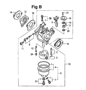 Fig-12 Diagram and Parts List for GXV140 Type N1KA Honda Engine
