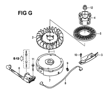 Fig-7 Diagram and Parts List for GCV190LA Type BHH Honda Engine