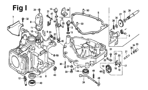 Fig-10 Diagram and Parts List for GXV120 Type P Honda Engine