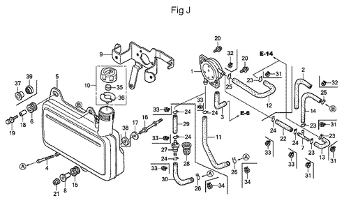 Fig-10 Diagram and Parts List for GC160 Type QHAJ Honda Engine